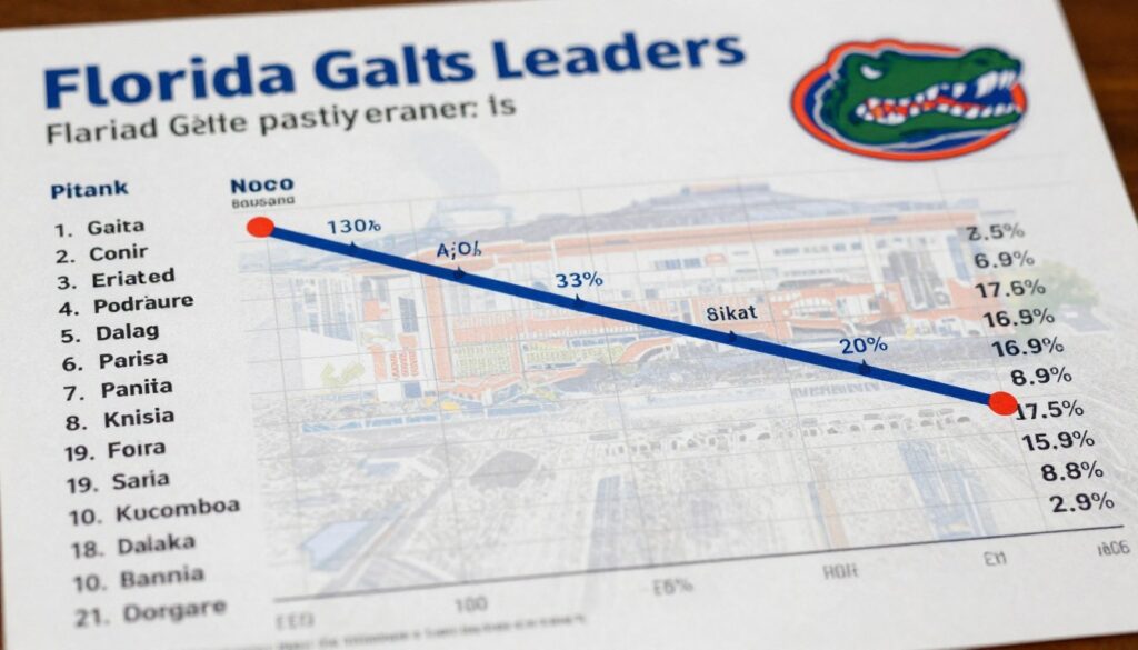 Florida Gators historic passing leaders statistical chart