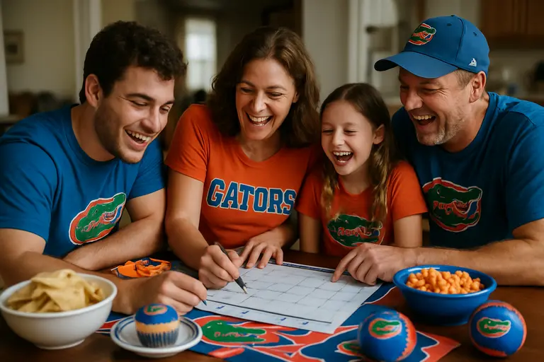 Florida fans checking a basketball schedule before making travel plans