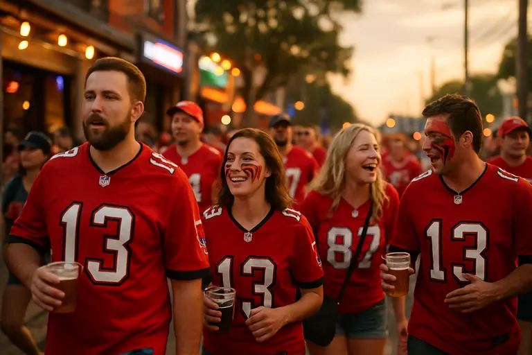 Local restaurants serving baseball fans before an evening game