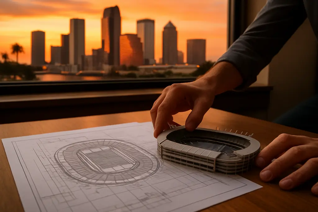 USF stadium plans construction view near Tampa campus football site