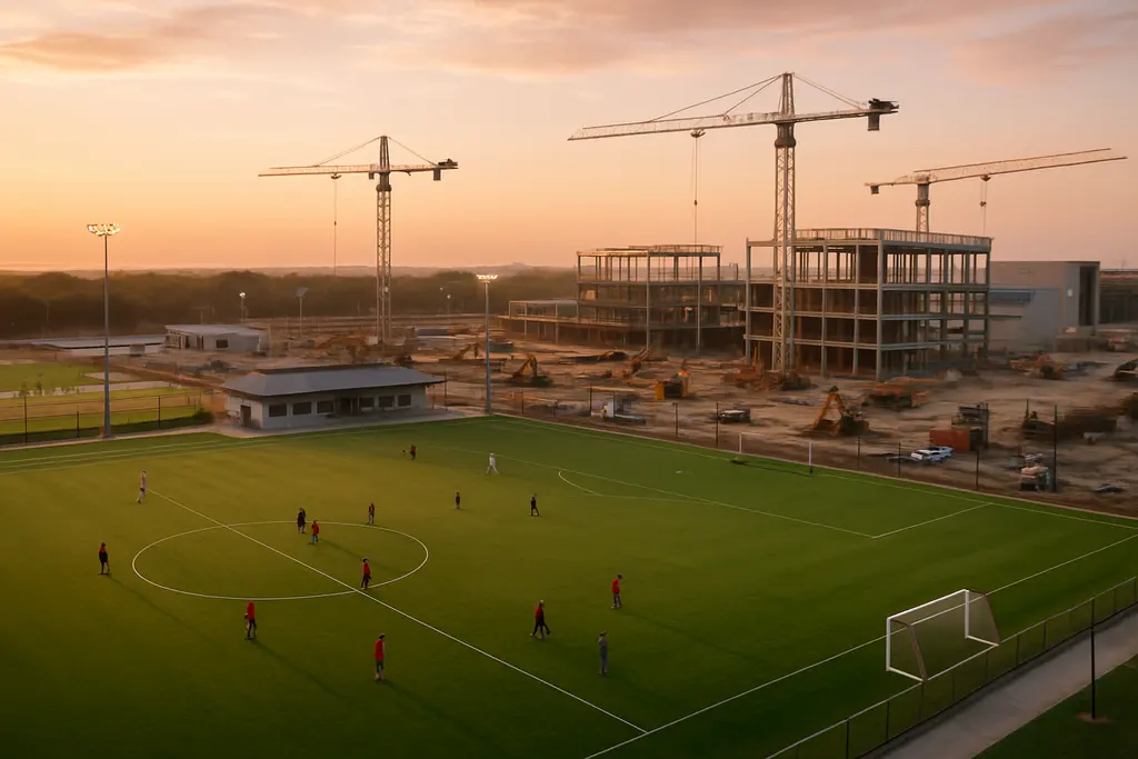 Orlando Soccer Hub training fields near a modern Central Florida sports campus