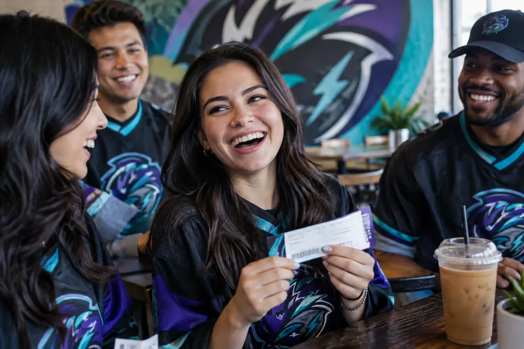 Orlando Storm Tickets table at a Central Florida football fan event